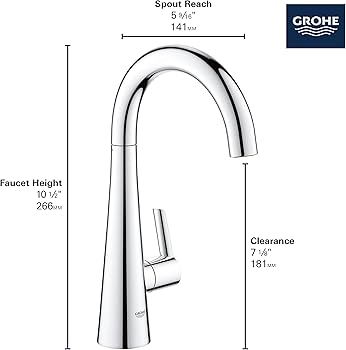 GROHE 30026DC2 Zedra Pillar Tap with 'Filter Function', SuperSteel