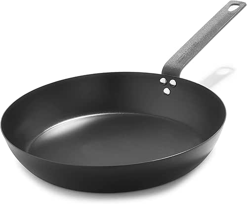 Merten & Storck Pre-Seasoned Carbon Steel 12” Frying Pan Skillet,