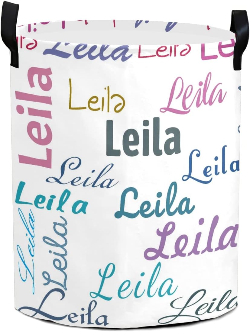 Personalized Laundry Baskets with Handles Custom Laundry Hamper with Name Personalized Laundry Baskets Collapsible Clothes Storage Basket for Bathroom Living Room Bedroom