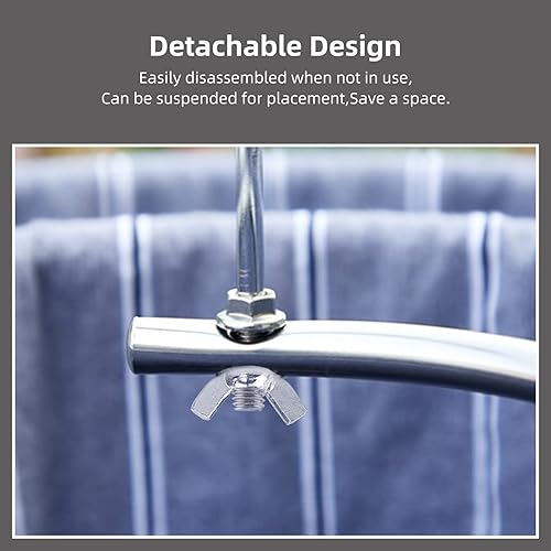 Miniatura 3 de Paquete de 2 perchas en espiral, acero inoxidable 304, perchas que ahorran espacio para colchas, colchas, colchas, manteles, fundas de sofá, mantas,
