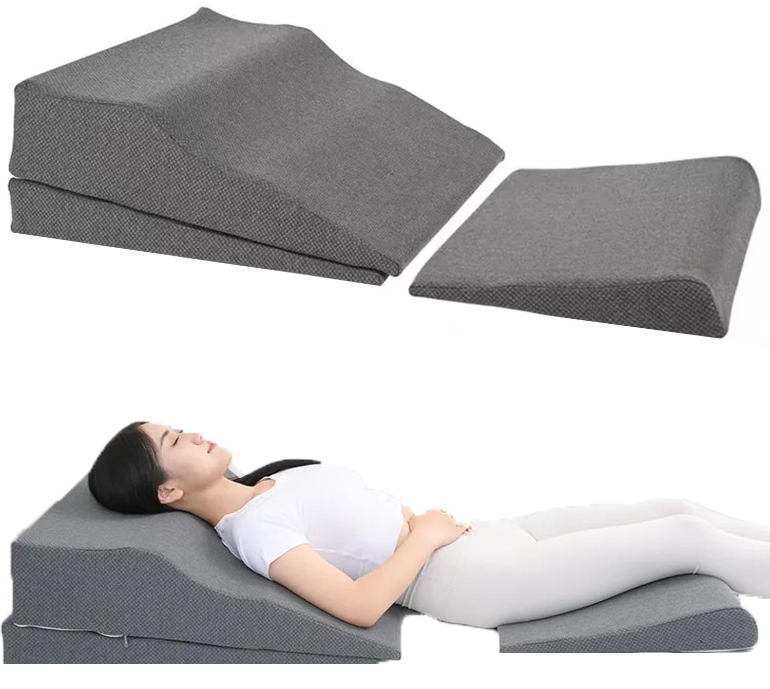 Cojines Cama,Dormir Para Adultos Con Reflujo Ácido,Almohada Reflujo Almohada De Cuña, Cómodos Juegos De Almohadas Posicionadoras De Espuma Viscoelástica Para Poscirugía, Aliviar Los Ronquidos