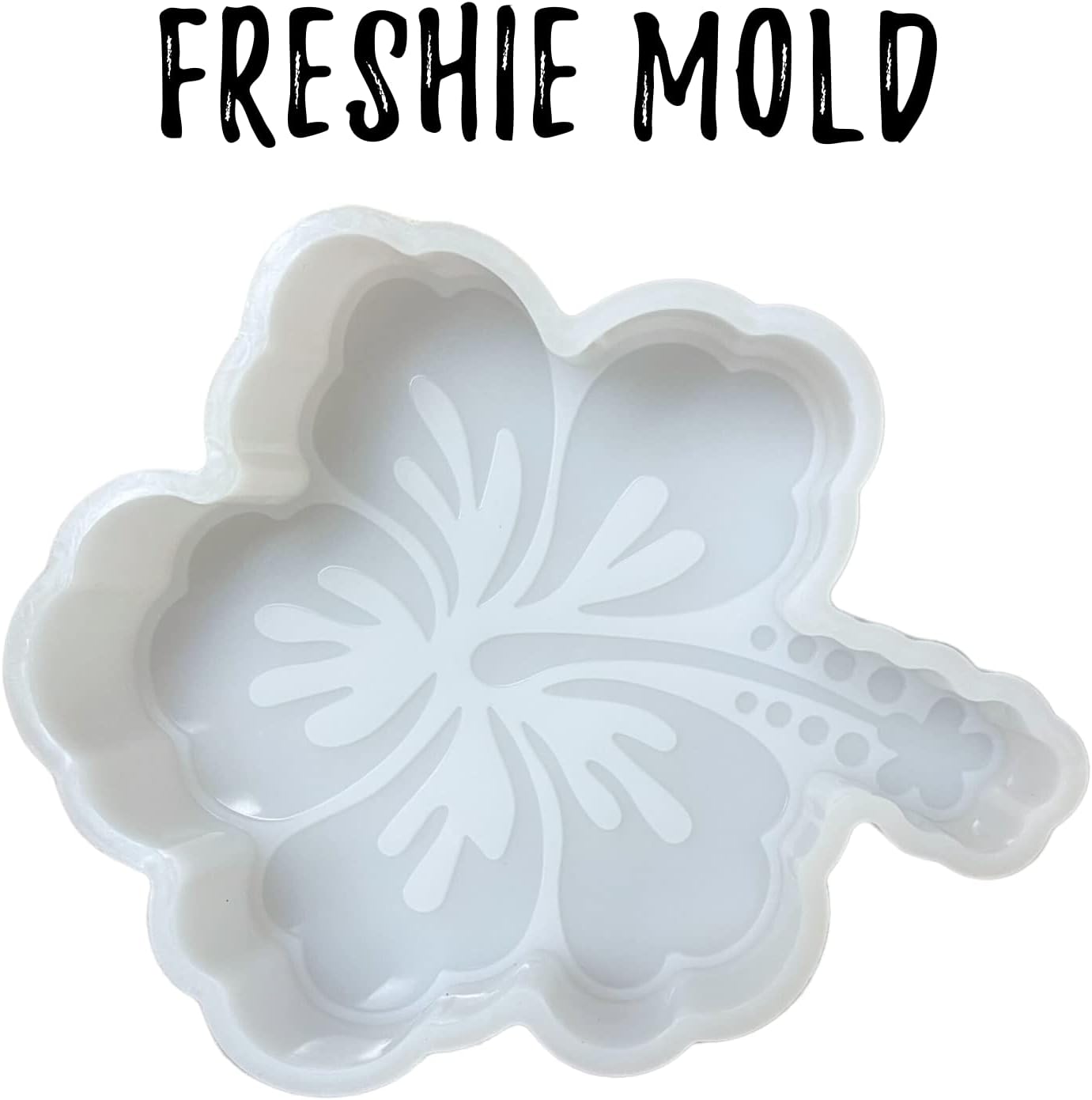Hibiscus Flower Tropical Summer Car Freshie Silicone Mold 3.75x4.5x1.2” inches Hawaiian Island Beach Molds for Scented Aroma Beads Car Candle, Oven Safe Bake up to 450 F Freshie Supplies