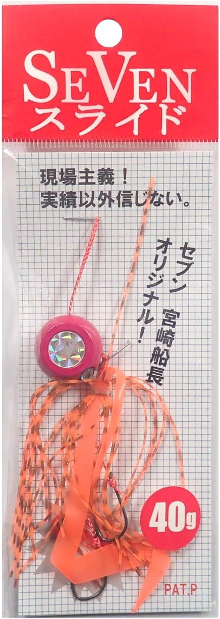 Guide Service Seven Metal Jig Lure, Seven Slide, Finished Product, PK (Pink) 1.4 oz (40 g)