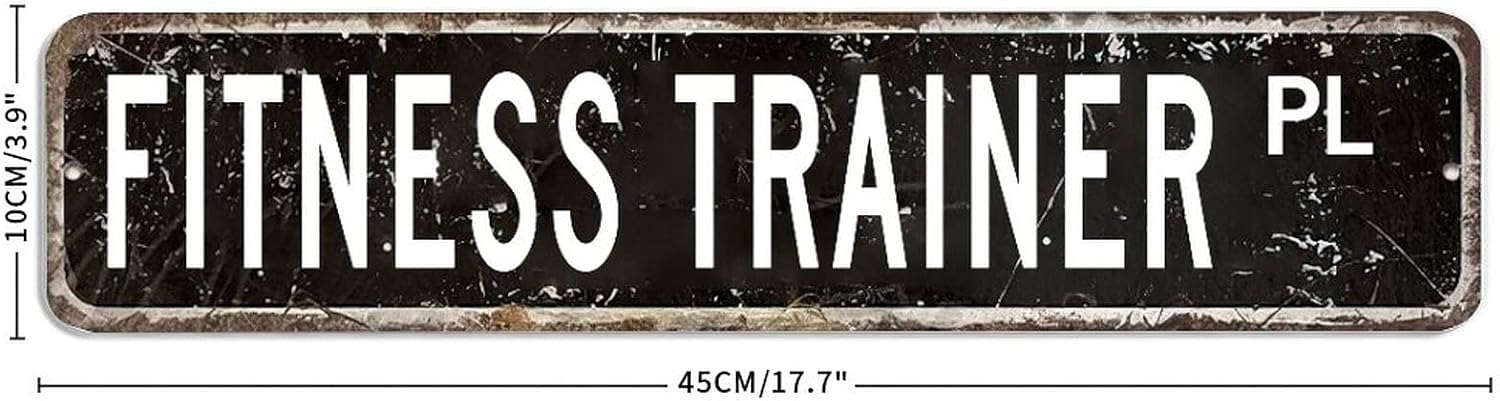 Fitness Trainer Signs Fitness Trainer Metal Signs Custom Signs Outdoor Metal Fitness Trainer Gift Wall Art Sign Vintage Decor Farmhouse Wall Hanger Wall Decorations For Cafe Bar Office Garage image 2