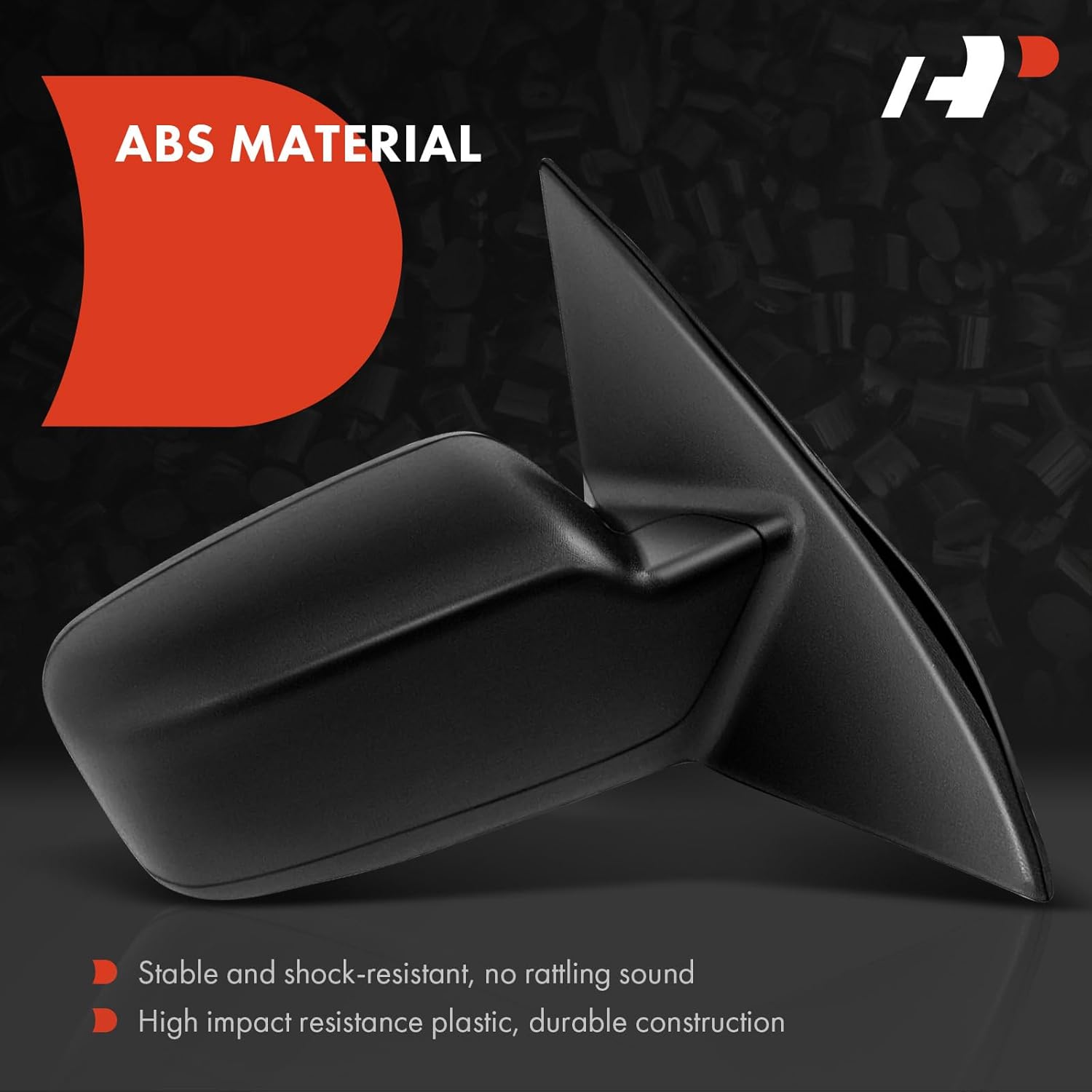 A-Premium Passenger Side Power Door Mirror - Compatible with Ford Fusion & Mercury Milan, 2006 2007 2008 2009 2010 - Heated, Non-Folding, Black Outside Rear View Mirror w/Puddle Light