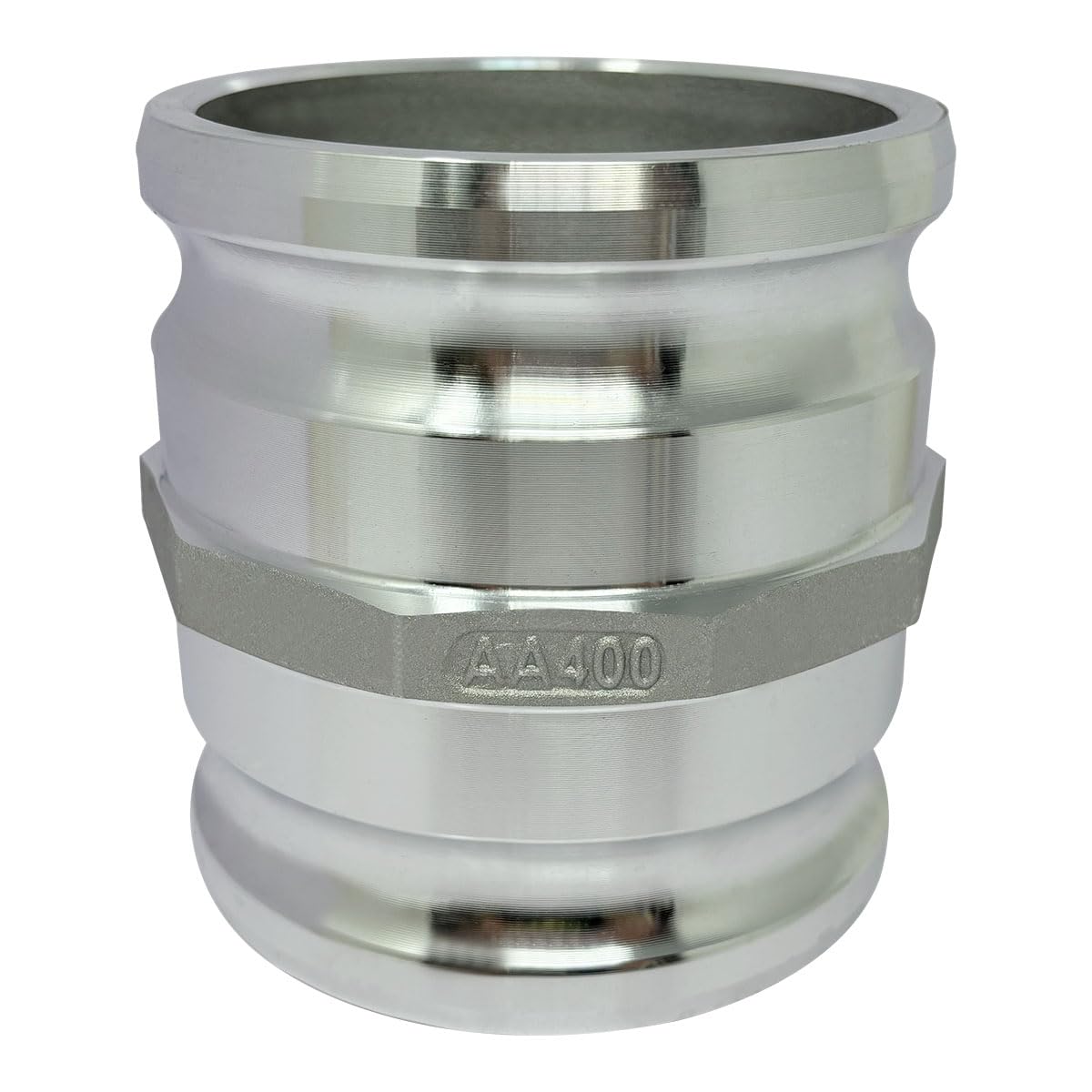 Gloxco Adaptador de bobina de leva y ranura de aluminio tipo AA, Camlock macho de 4 pulgadas x Camlock macho de 4 pulgadas (CAM-40-AA-AL)
