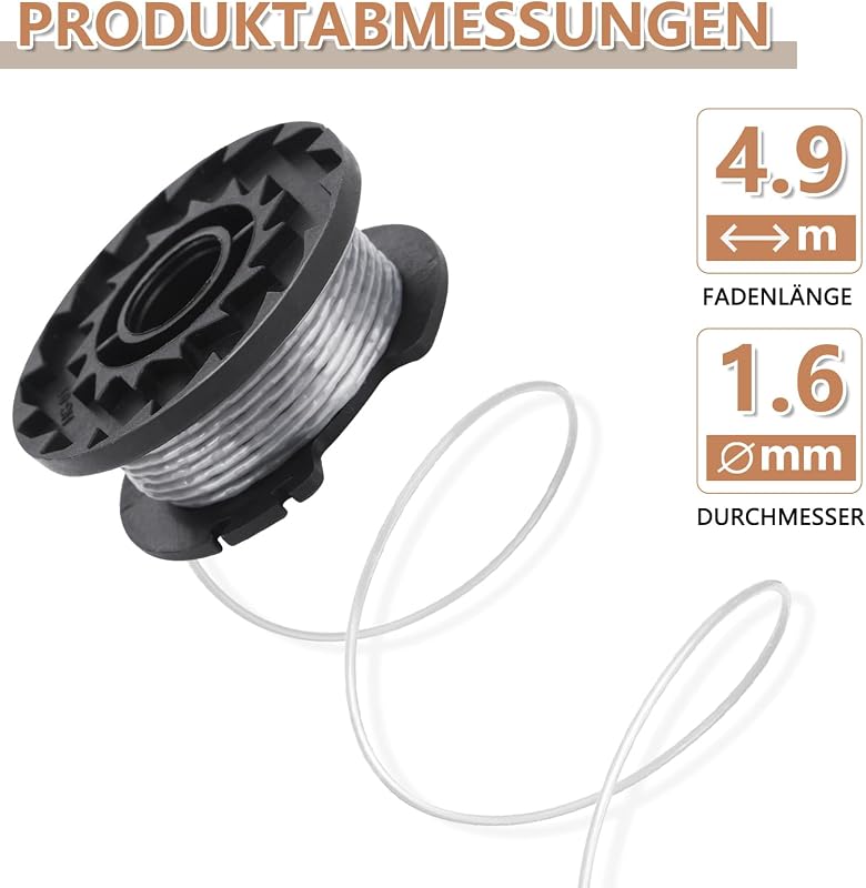 Yweller 8 db F016800569/F016800385 pótdob szett Bosch fűszegélynyírókhoz, 4,9m x 1,6mm damil, EasyGrassCut és ART sorozathoz