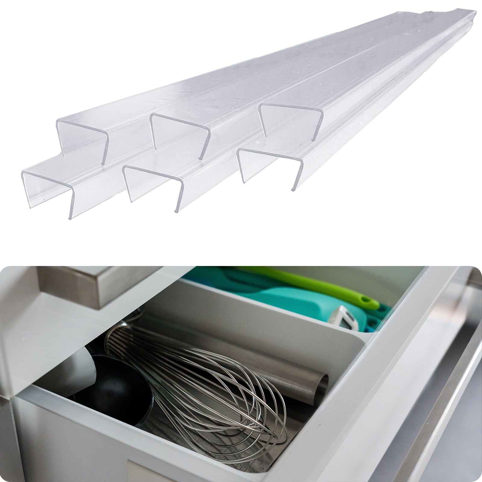 6 PCS Cabinet Door Edge Protector for 3/4 in Thick Door Edge, Clear Slip-On Guard for Kitchen Drawers and Shelves