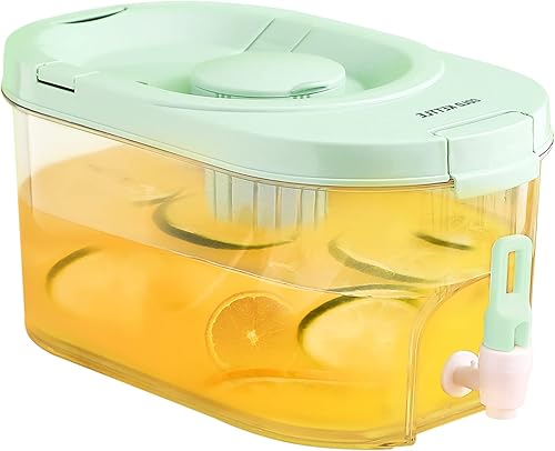 XIAPIA Dispensadores de bebidas para fiestas, 1 galón, paquete de 2 dispensadores de bebidas de plástico para refrigerador con filtro, dispensador