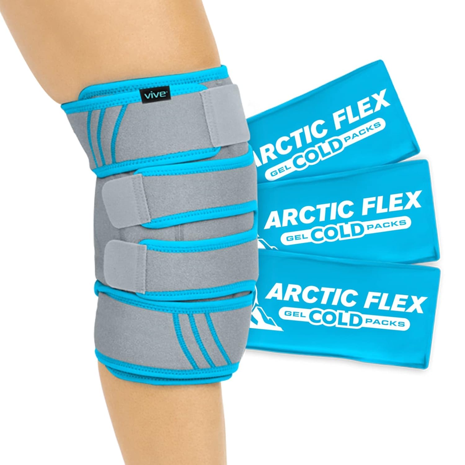 Vive Knee Ice Pack Wrap Cold/Hot Gel Compression Brace Heat Support