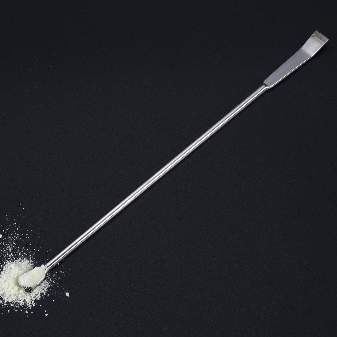 sourcing map Lab Micro Sampling Reagent Spoon 304 Stainless Steel 2 in 1 Laboratory Mixing Spatula 200mm 2Pcs - Image 5