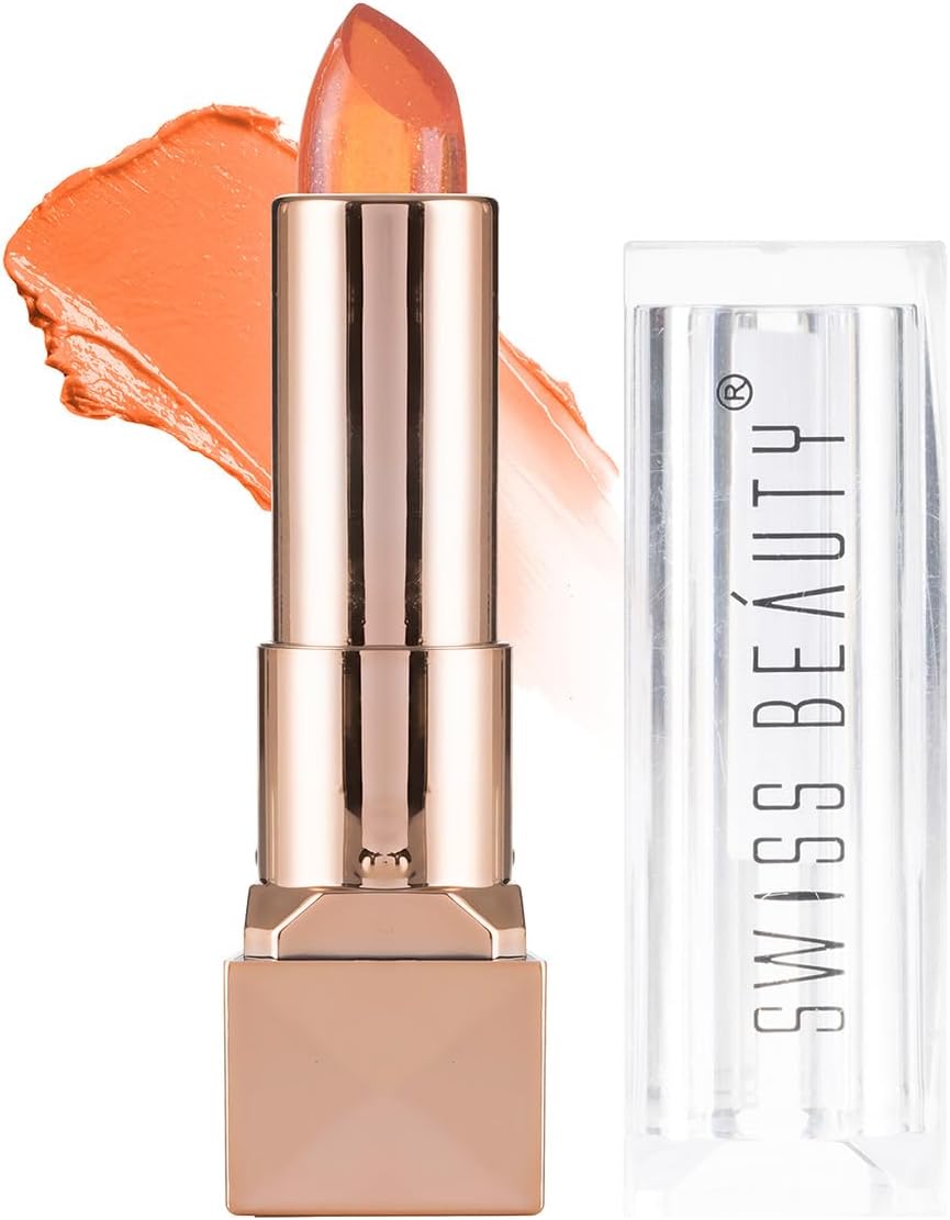 Swiss Beauty Glitter Color Change Gel Lipstick | Moisturising | Glossy Finish | Gives a Natural Colour | Lightweight | Shade-01, 3.6gm