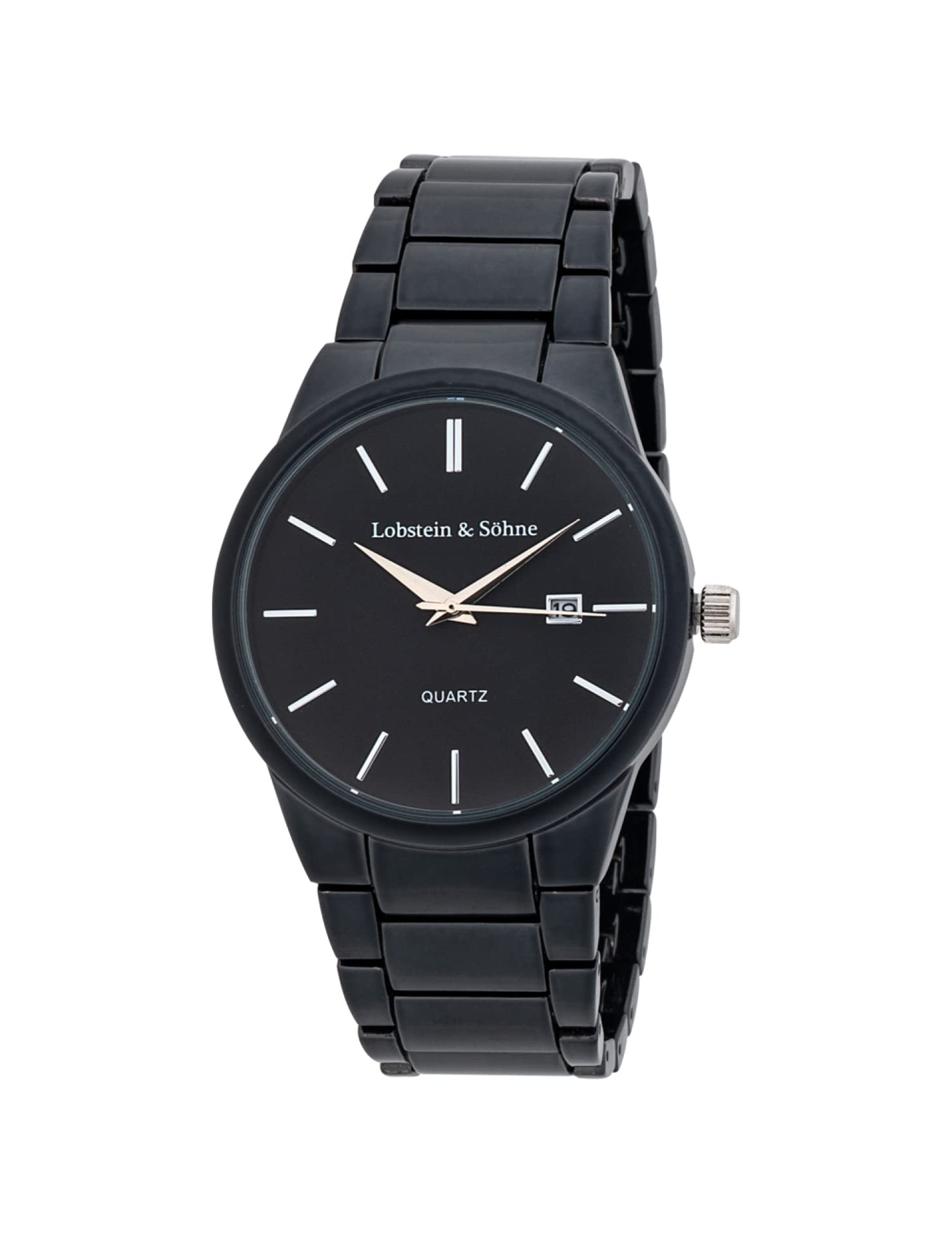 Lobstein & SöHne® Orologio Da Polso Analogico 12 Ore, Impermeabile Fino A 3 Atm, Chiusura Regolabile, Batteria E Imballaggio, Per Moda E Tempo Libero, Oskar - Nero, Classico-image