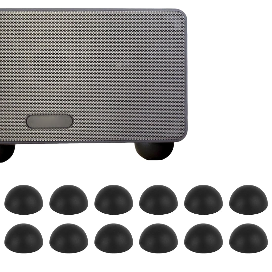 Piedini Antivibrazione in Silicone 18x10mm Autoadesivi, Paraurti Emisferici per Mobili, Protezione Antiurto (Nero)