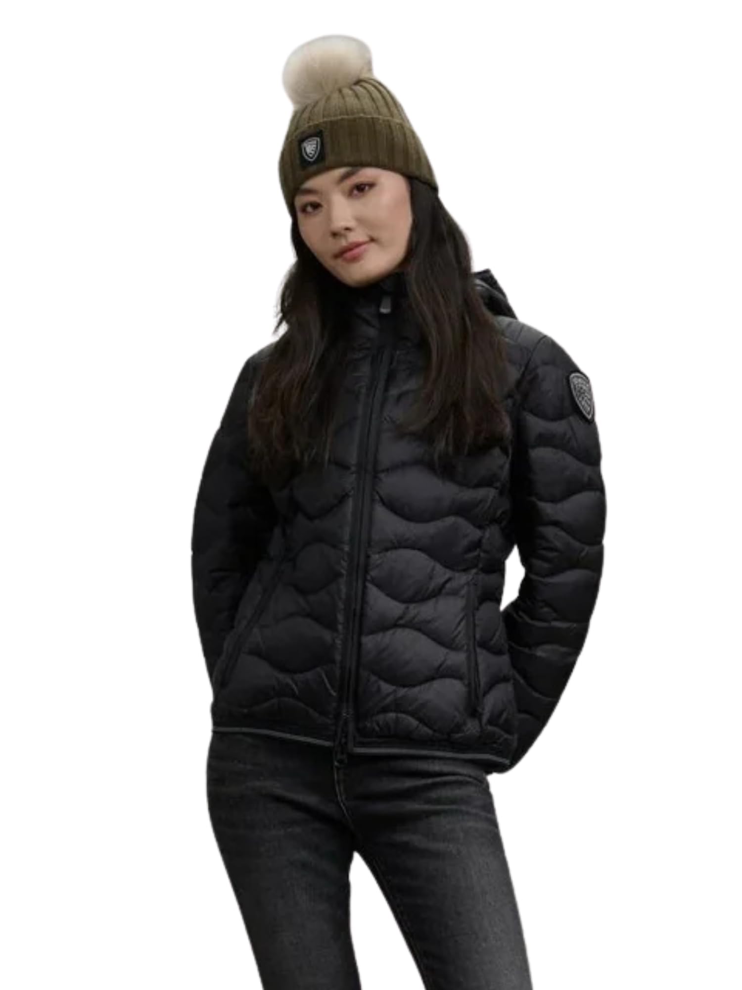 Blauer Giacca Corta Camelia 03095 Piumino Donna Nylon Nero