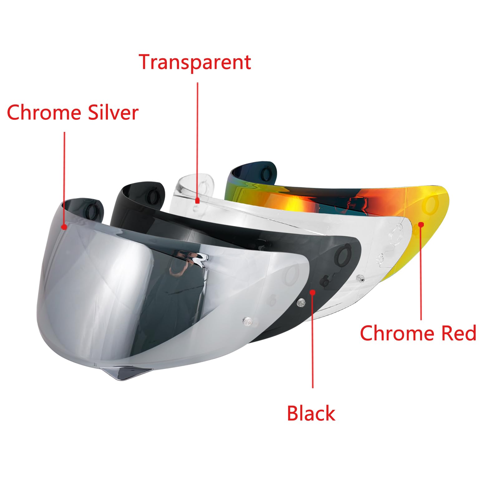Visera Casco Moto Reemplazo para C10,Viseras para Cascos de Moto,Visiera per Casco Integrale da Moto,Visera de Lente para Casco Protección contra Viento (Negro)