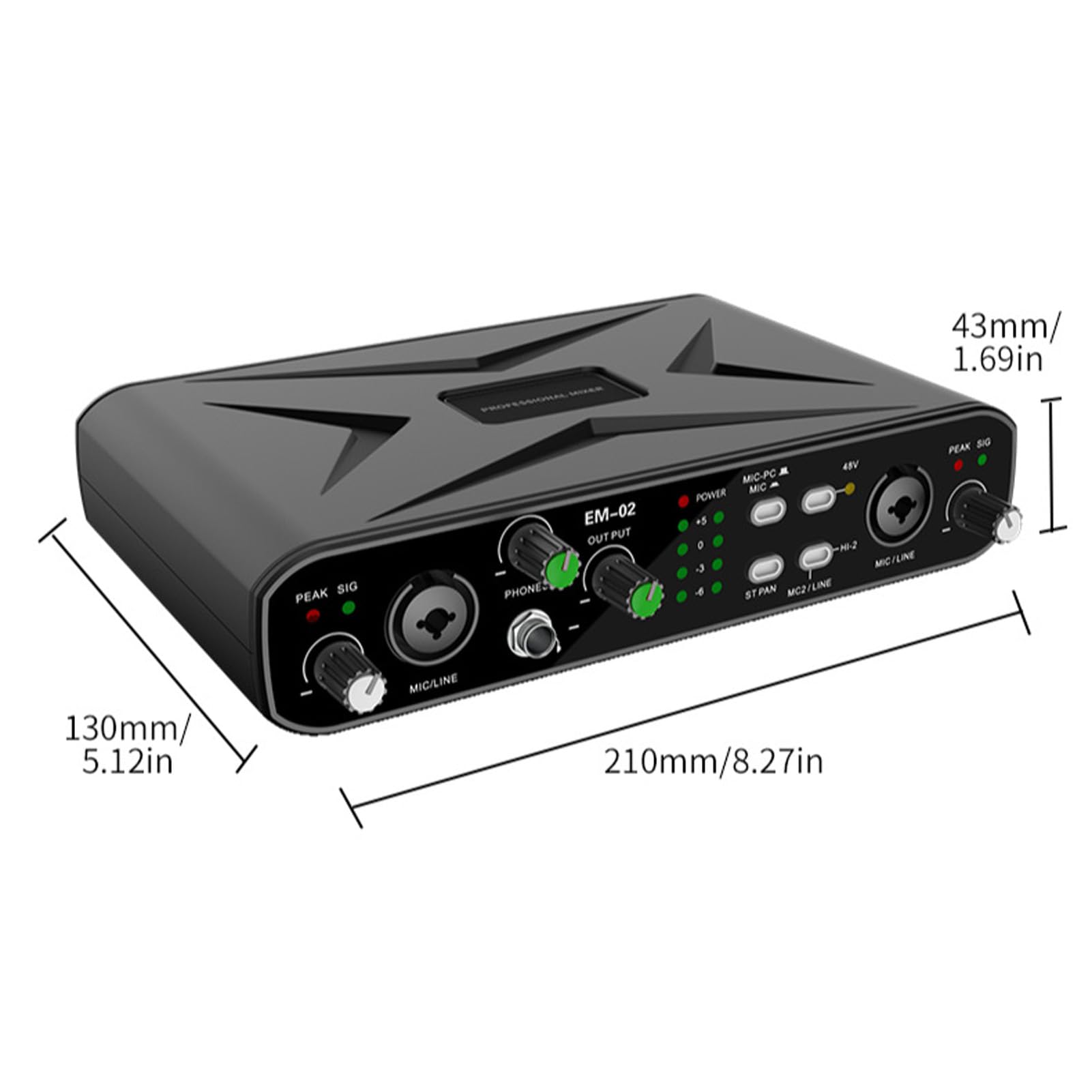 Tarjeta de Sonido USB Externa, Interfaz de Audio de Alta Resolución de 32 bits 384 KHZ con Preamplificador de Micrófono y Alimentación Fantasma de 48 V, para
