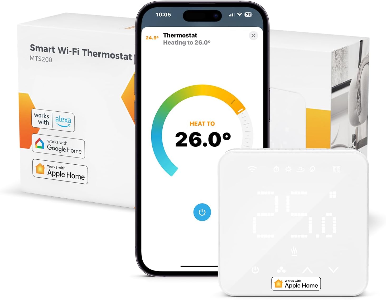 SALCAR Thermostat WiFi Intelligent Pour Chauffage Au Sol Électrique – Programmable 6 Périodes, Commande Vocale & App Tuya, 230V 16A, Écran LCD Tactile