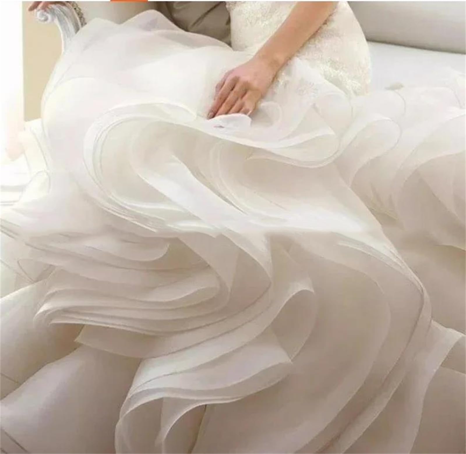 Tela de organza, Tela Organza Tejida Nylon 150cm Multicolor 5 metros(F White)