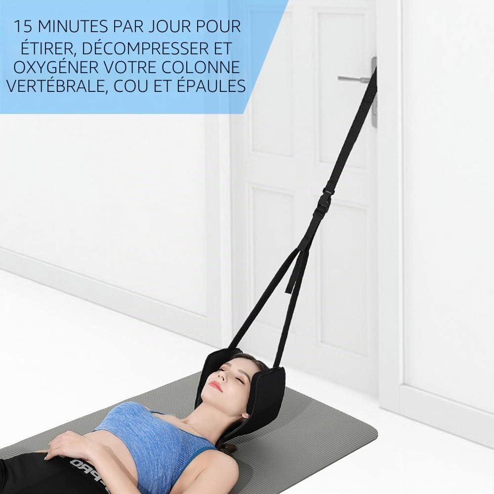 Hamac pour la tête du Cou, Appareil de Traction cervicale pour la Douleur, Appareil de Traction pour la tête du Cou, idéal pour la thérapie Physique et Le soulagement de la Douleur au Cou, avec masq