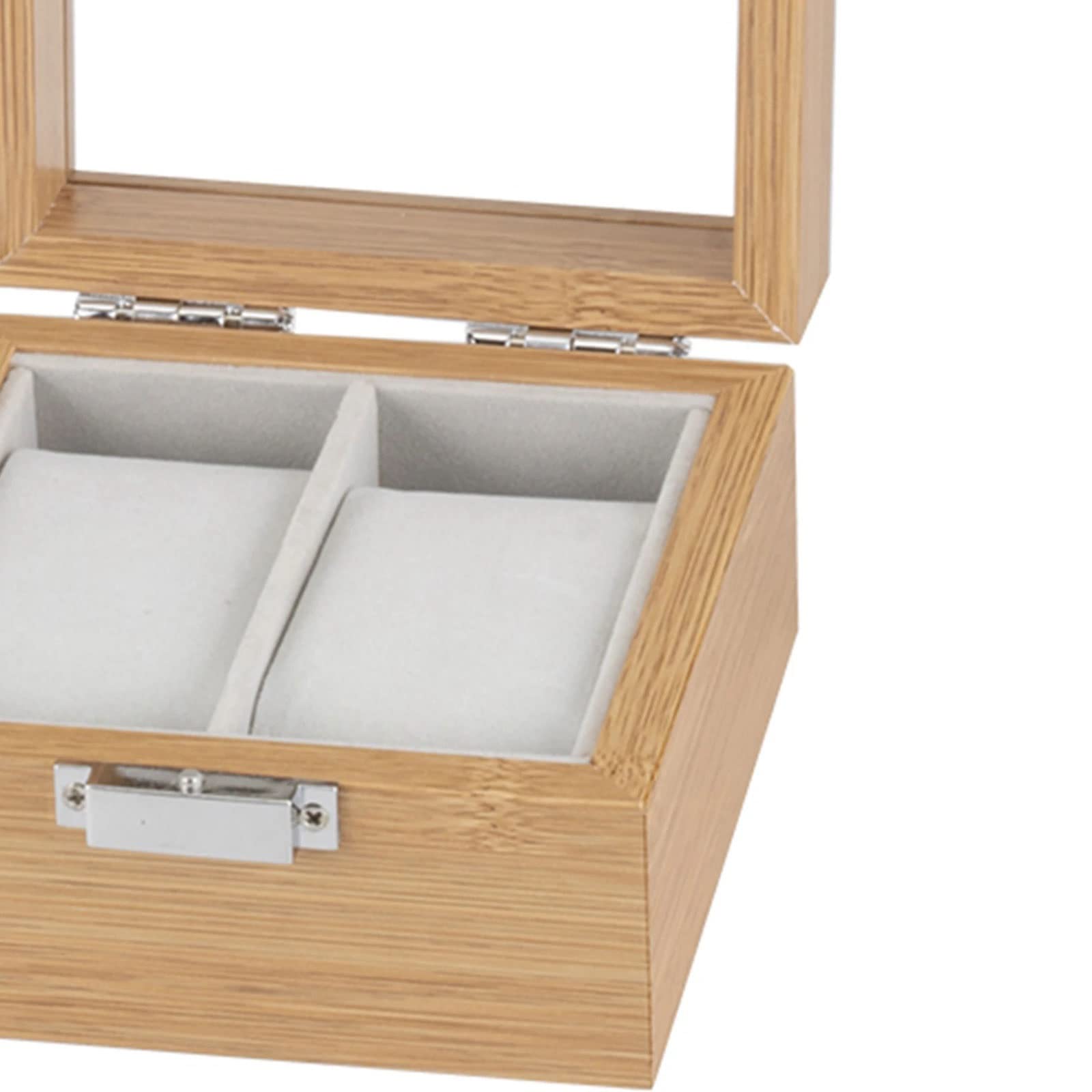 Uhrenboxen Uhrenbox aus Holz mit Glasdeckel und Fenster für 2 Uhren Detaillierte Linien Organizer für Herren und Damen Herrenuhren (Farbe: A Größe: Einheitsgröße)