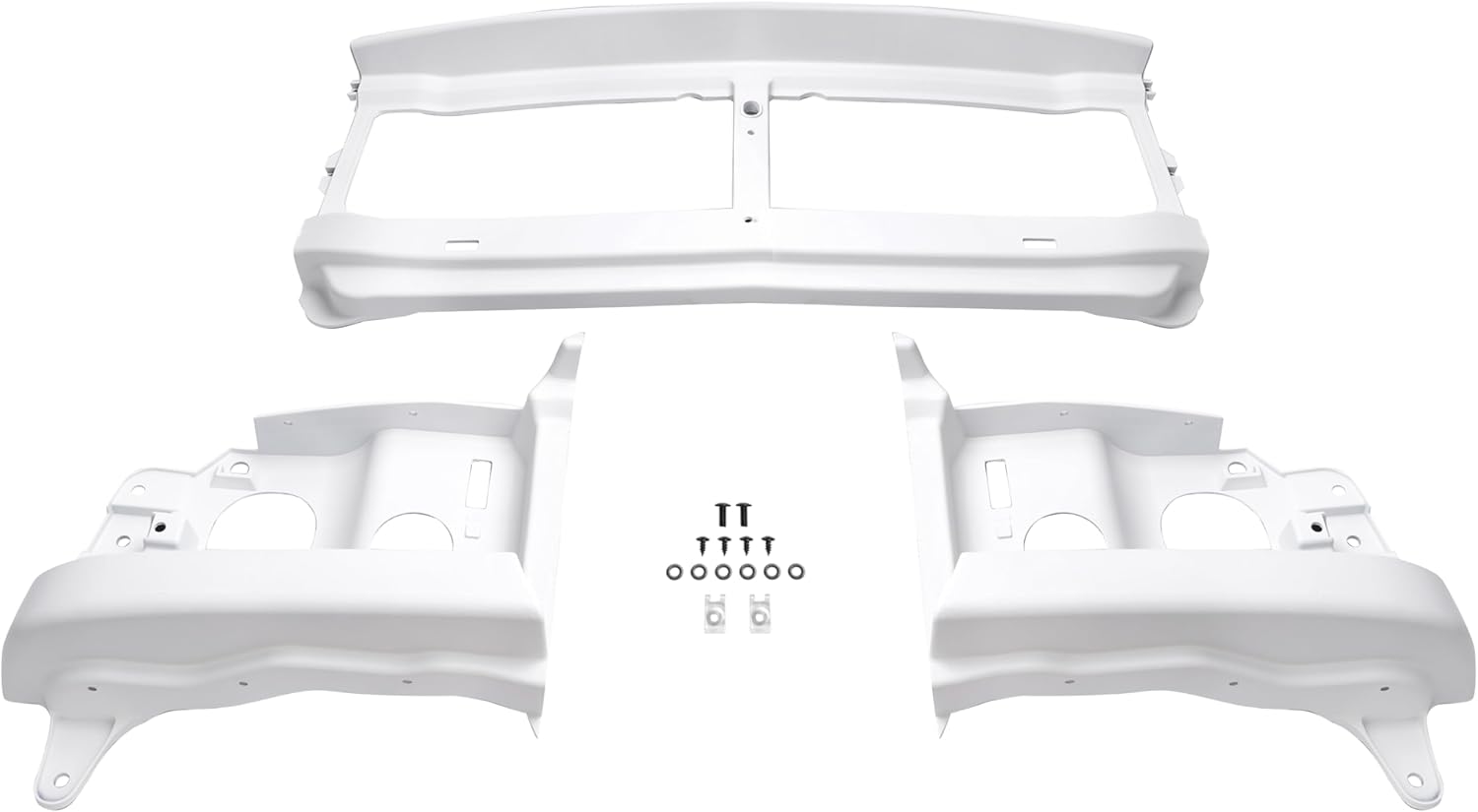 HECASA Header Panel Compatible with 2004-2011 Ford Ranger Edge/FX4/Sport/STX/Tremor/XL/XLT White 3PCs Replacement for 4L5Z8A284AA, 6L5Z8A284A, FO1220228 Grille Headlight Mounting Panel