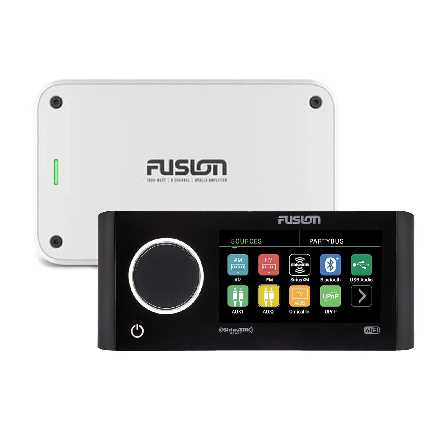 Fusion MS-RA770 Apollo Marine Entertainment System with Fusion MS-AP61800 Apollo 6 Channel Marine Amplifier