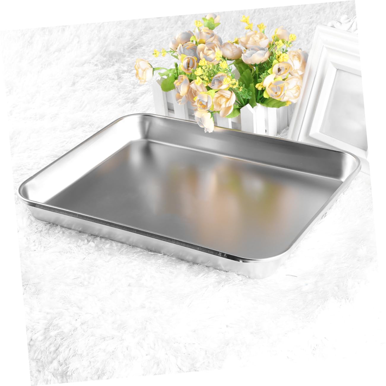 PRETYZOOM Bandejas Planas De Acero Inoxidable 304 Sin Tapa, Médicas, 2 Piezas, 310x240x31 Mm, Bandejas Para Instrumentos Médicos y Suministros De Laboratorio Segura y Fácil De Limpiar