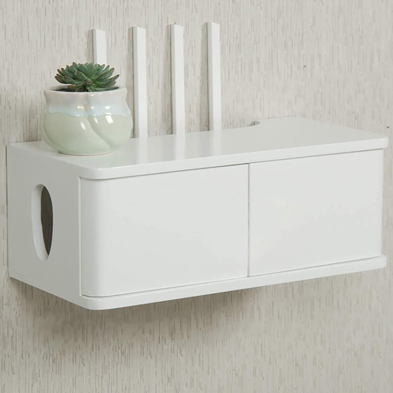 Support mural routeur WiFi et étagère décodeur TV pour box internet et console