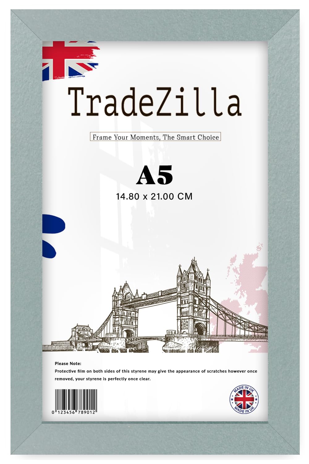 TradeZilla | Poster Frame 0' 6" x 0' 8" for Artwork - Silver 8" x 5.5" Handmade Ideal for Home Office & Living Room Décor A5 (14.80 x 21.00 CM) [ Silver ]