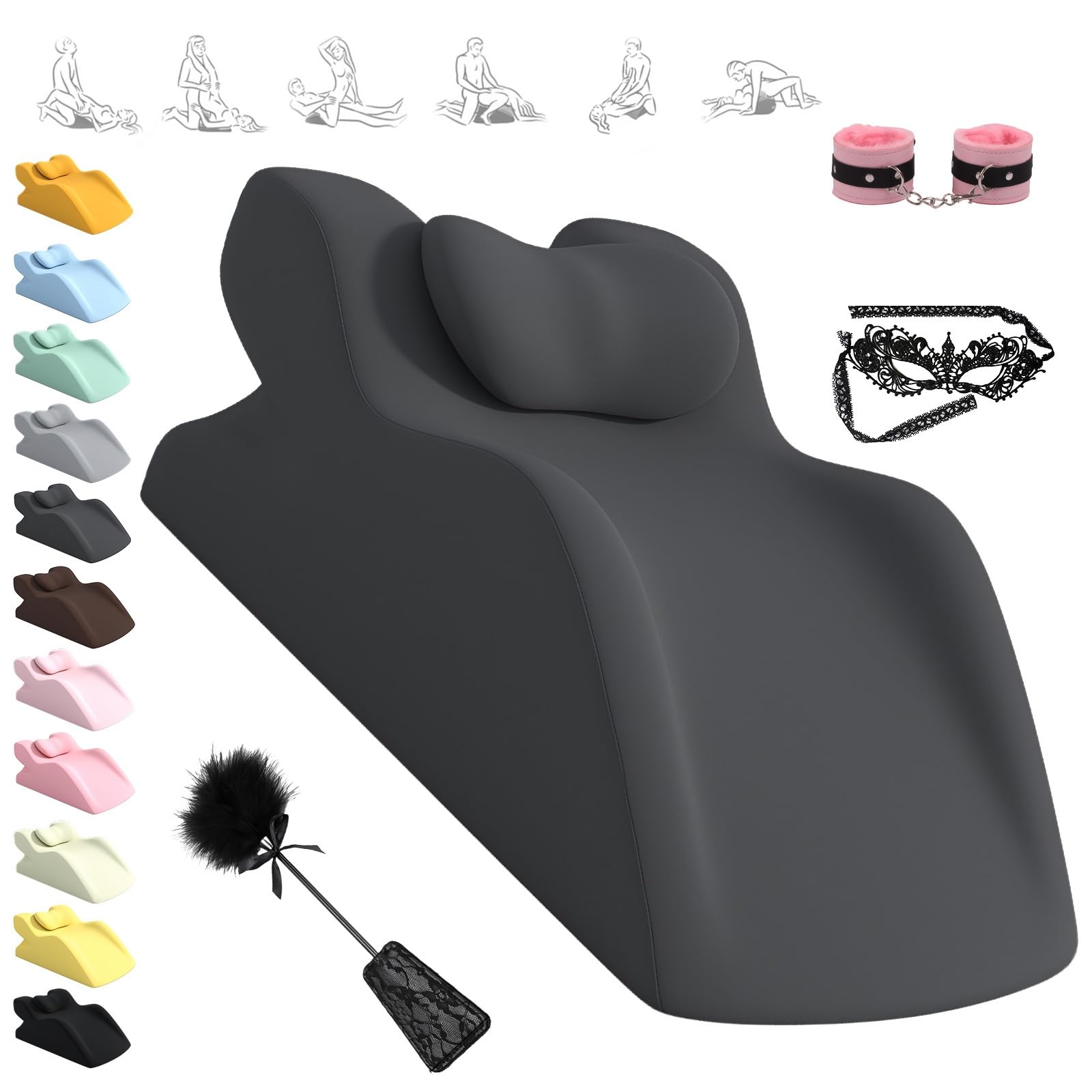 Yagerod Cuscino Liebora, Cuscino Liebora 27 for intimità e Comfort Senza Dolore, Cuscini Liborah multifunzionali Che Rendono Ogni Momento più Intenso, riaccendendo la Fiamma(Dunkelgrau)