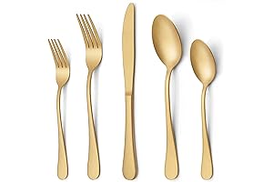 LIANYU 20-Piece Matte Gold Silverware Set: Elevate Your Dining Experience with Brassy Beauty