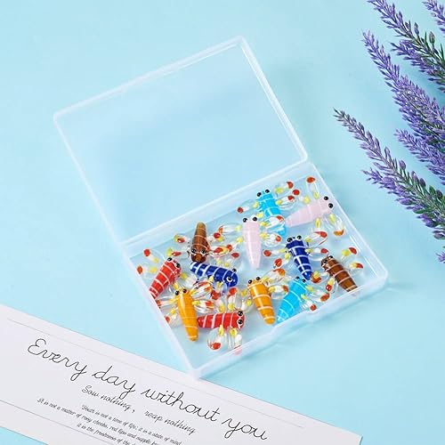 Miniatura 7 de Craftdady 12 cuentas de vidrio con temática de libélula, cuentas de vidrio hechas a mano con animales de dibujos animados, cuentas espaciadoras