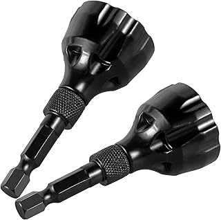 2Pcs Deburring External Chamfer Tool Tungsten Steel Hex Shank Remove Burr Tool Portable Screw Deburring Chamfering Drill Bit Thread Burr Remover for 0.12inch-0.79inch(2 Pack)