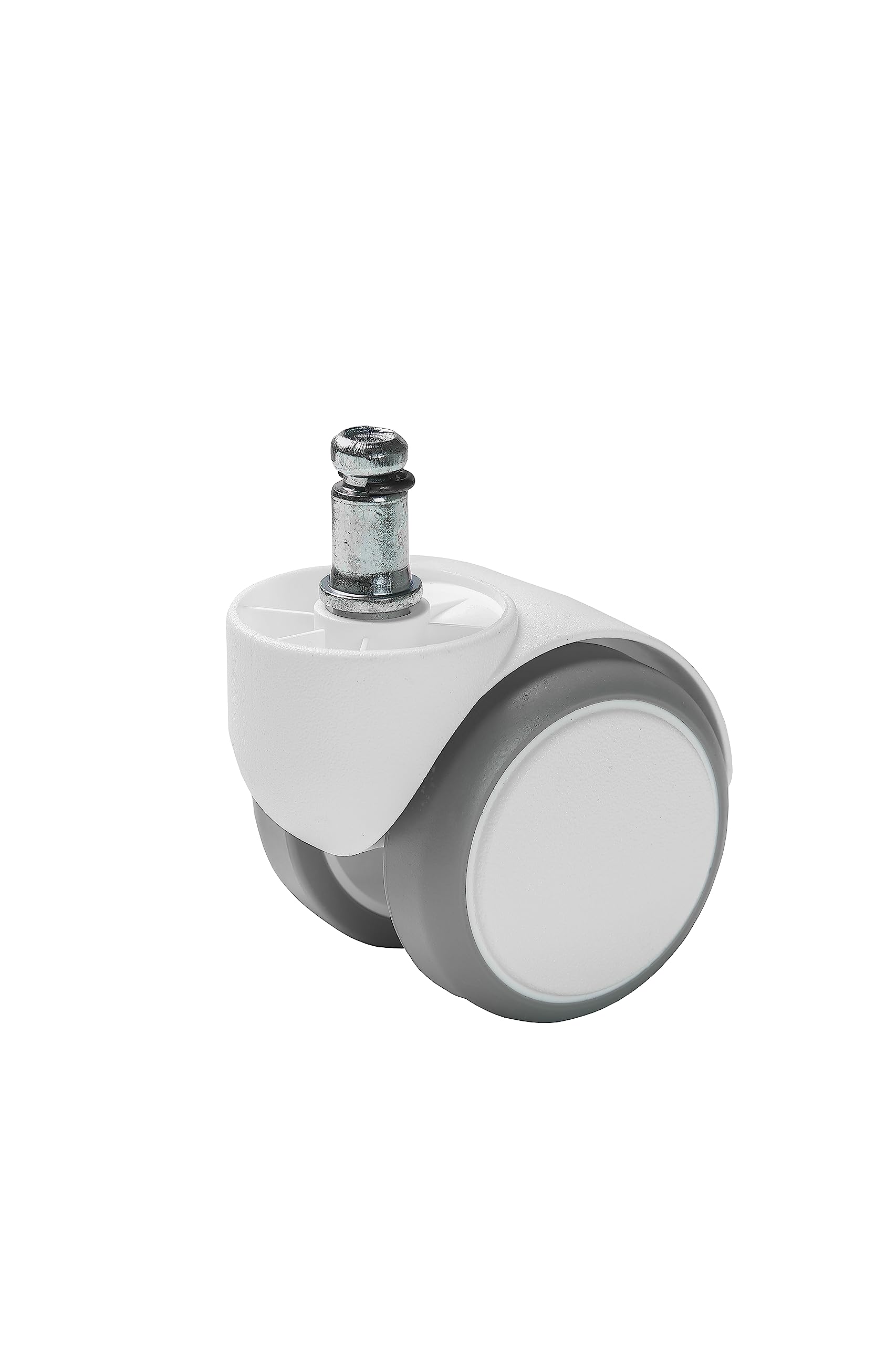 Topstar Zestaw kółek do krzeseł biurowych z twardą podłogą 5 sztuk Topstar Średnica rolki S'Neaker 50mm/wielkość długopisu 10mm biały/szary, wykonana z tworzywa sztucznego