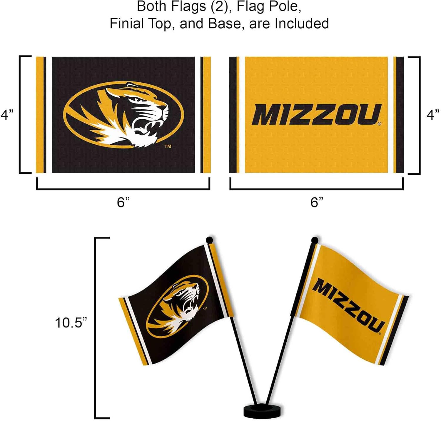 Missouri Tigers Desk and Table Top Flags - Image 3