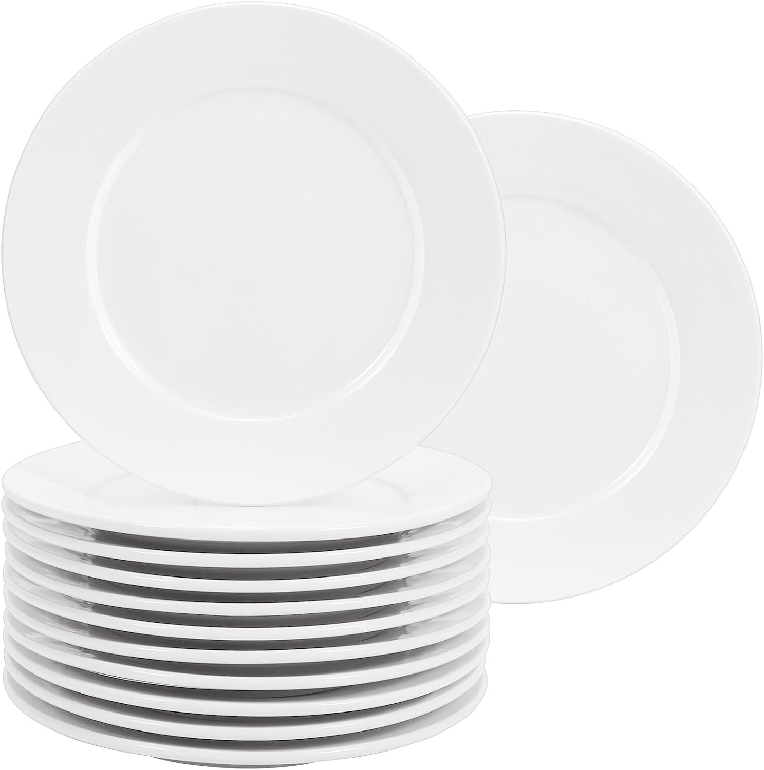 12 platos de postre de porcelana, platos pequeños para aperitivos, platos blancos pequeños de 10 pulgadas, platos pequeños para aperitivos, platos de ensalada blanca, juego de platos de