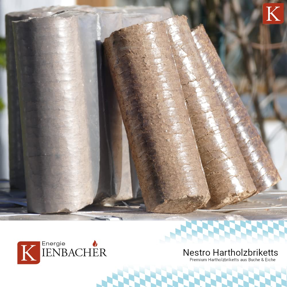 960kg Palette Holzbriketts Nestro Hartholz Briketts Rund Kamin Ofen Brikett Heizbriketts Buche und/oder Eiche Kohle ersetzt ca. 5Ster Brennholz (ENERGIE KIENBACHER BRENNHOLZ, BRIKETTS & CO.)