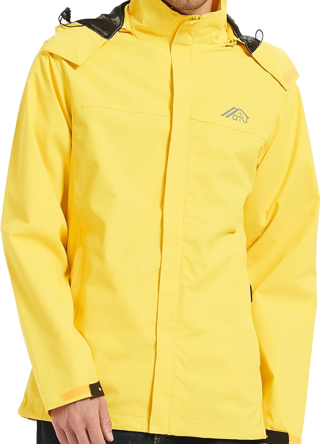 OTU Men's Lightweight Waterproof Hooded Rain Jacket Outdoor Raincoat Shell Jacket for Hiking Travel - Image 6