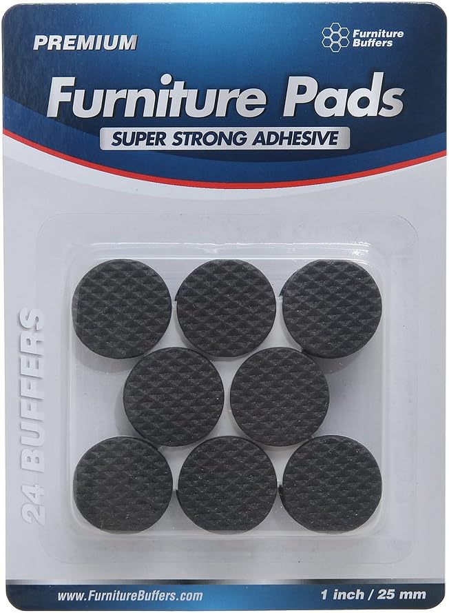 Lightweight Reduced Slip / Non Slip Furniture Pads Protect Hardwood and Tile Floors - 24 Sticky Self Adhesive Floor Protectors - Stop Table and Chair Leg Scratches - Multipurpose