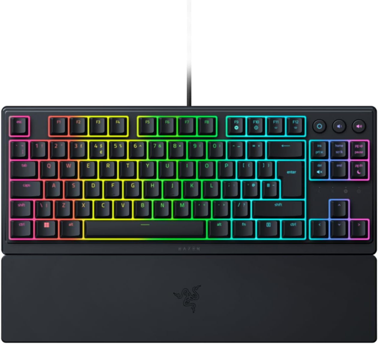 Razer Ornata V3 Tenkeyless Compact Low Profile Gaming Keyboard UK Layout QWERTY Mecha Membrane Switch Backlit Media Keys
