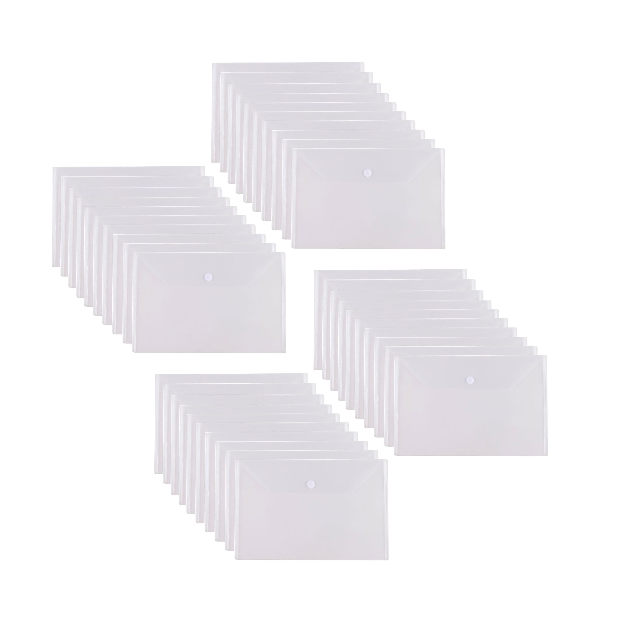 YESSART 11 x 17 Clear Large Plastic Envelopes Document File Storage Holder 40 Pack Hook Loop Closure