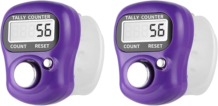 Hand Held Useful Digital Display Knitting Crochet Amigurumi Purple/Green Stich Row Tally Counter