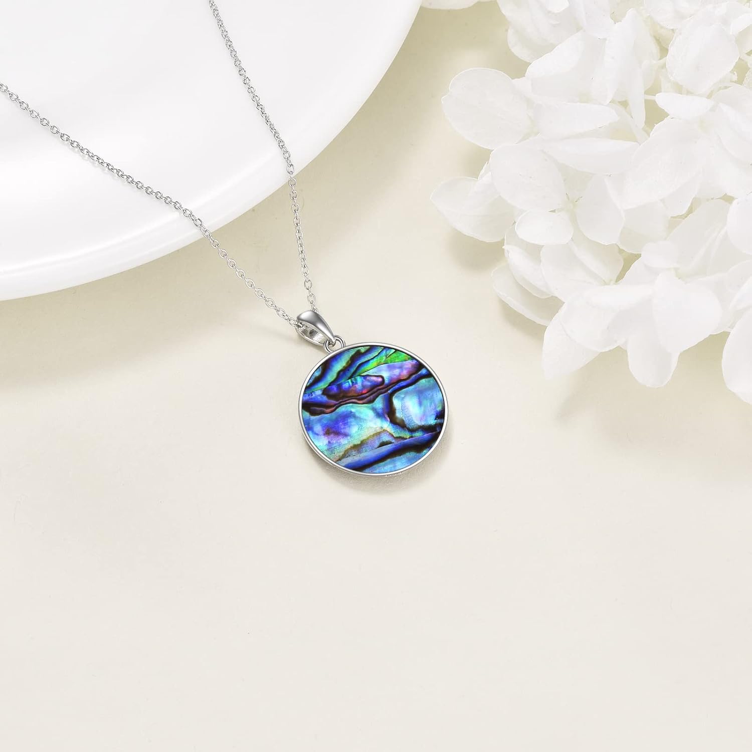 ONEFINITY Tree of Life Necklace for Women Sterling Silver Abalone Shell Crystal Tree of Life Pendant Necklace Family Tree Jewelry for Mom Daughter Sister Girls Christmas Gifts - Image 3