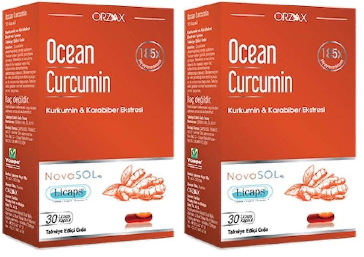 Ocean Curcumin ve Karabiber Ekstresi İçeren 30 Kapsül (2 paketi)