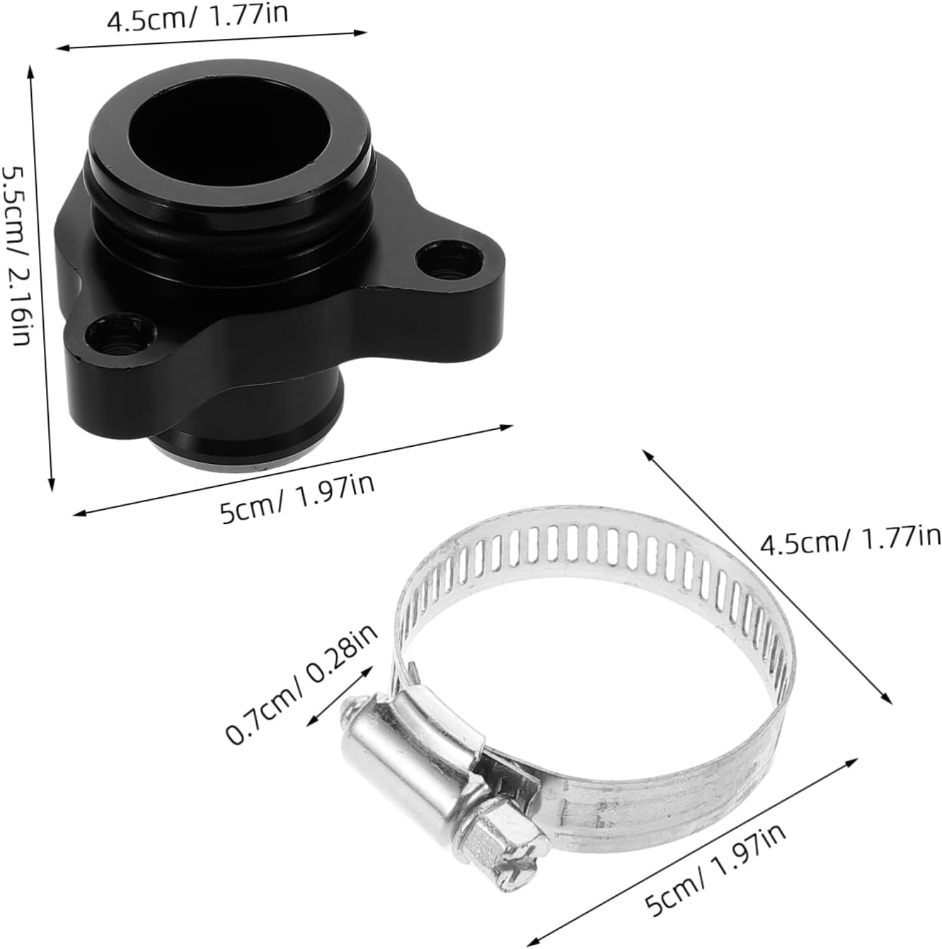 Water Automotive Water Hose Fitting with Clamp Original 335i Plastic Connector Black Easy Install Part