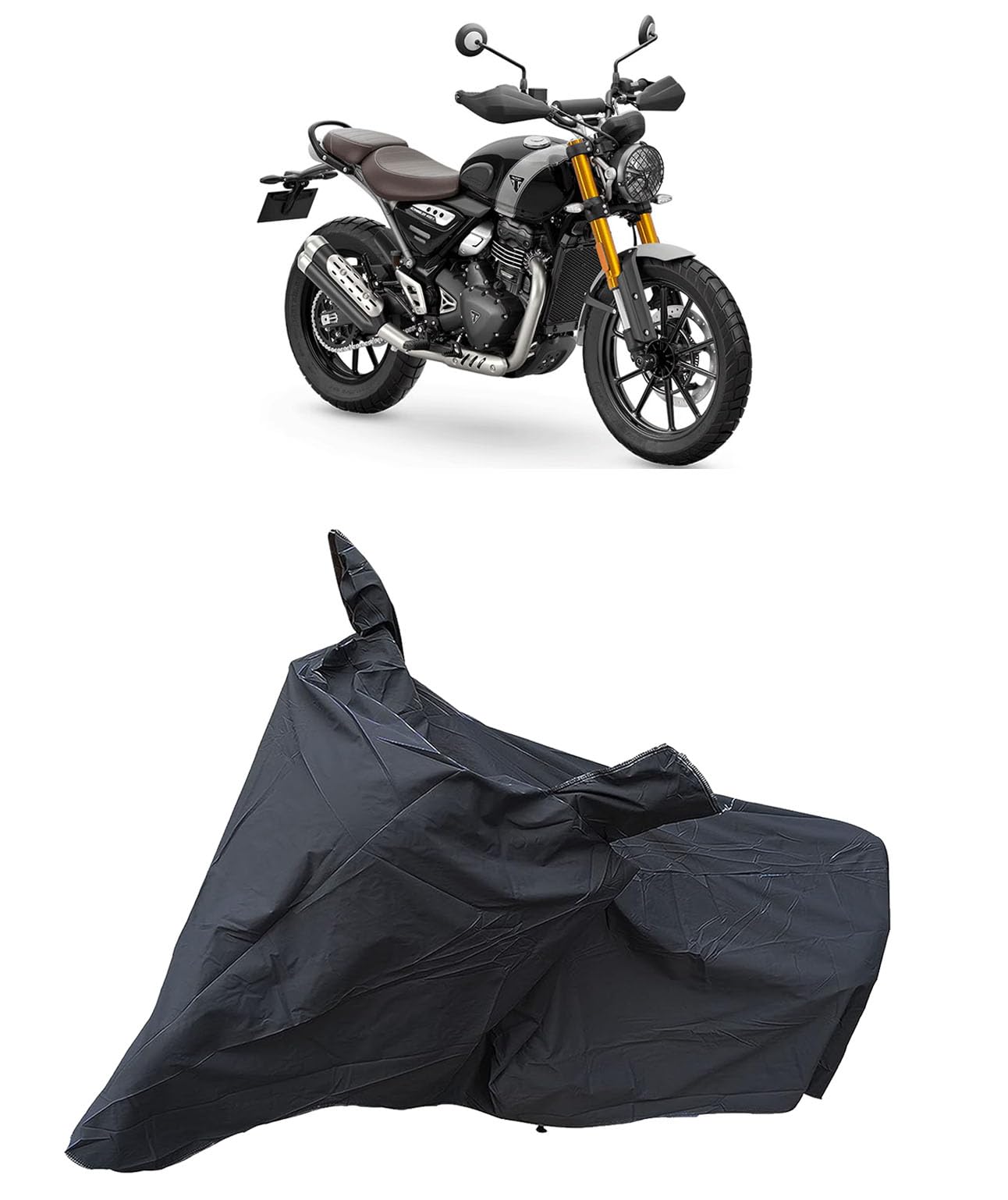 BABBLINGS Triumph Scrambler 400 X Waterproof Bike Body Cover | Snow + Sun & Dust Protection Easy to Clean + Belt with Lock-picture-35