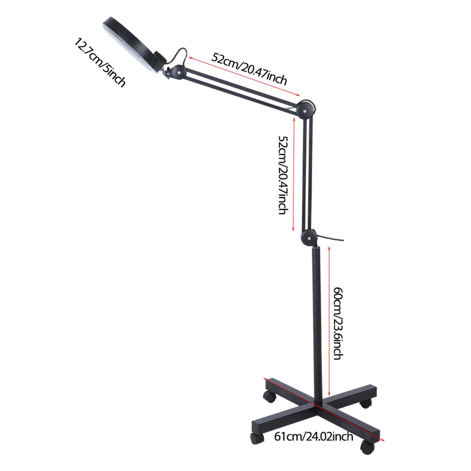 Lupa LED, lampa robocza, lupa 5 dioptrii, lampa podłogowa LED 220-240V czarna