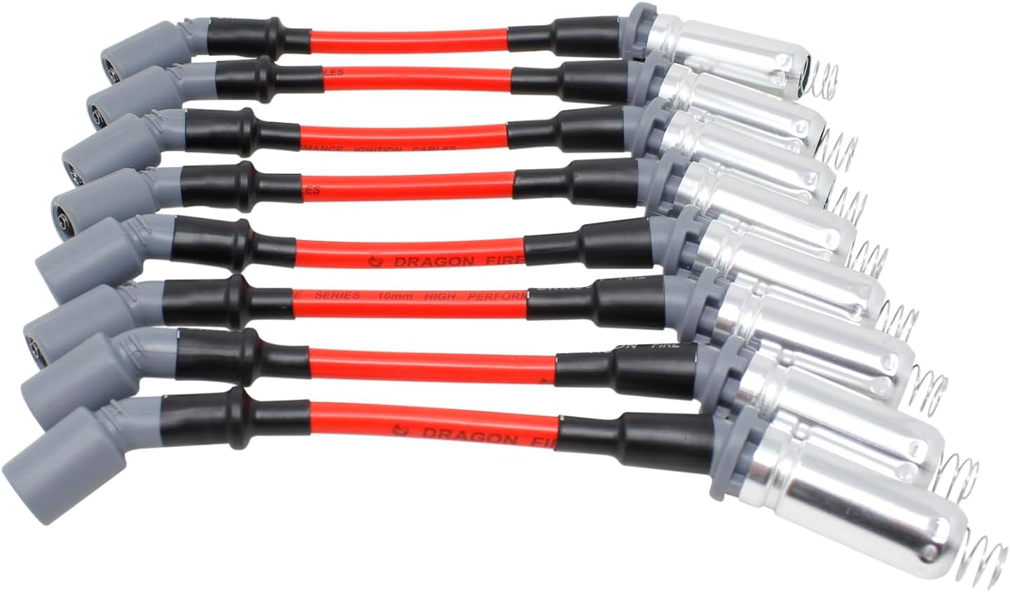 Dragon Fire Performance Ignition Tune Up Kit Spark Plug Wire Set & Iridium Spark Plugs For 1999-2017 Chevrolet GM Chevy LS LSX LS1 LS2 LS3 LS6 LS7 OEM Fit Kit