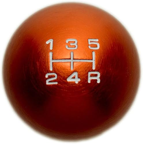 Miniatura 4 de VMS RACING Pomo de palanca de cambios de bola redonda de 5 velocidades de 0.394x0.049 in en aluminio Billet naranja para Mazda 3 Miata MX3 MX5 MX6